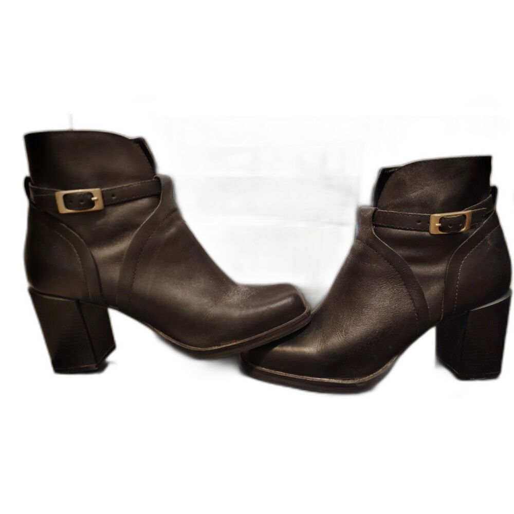 Bruno De Milano Black‎ leather 3" Heel ankle boots